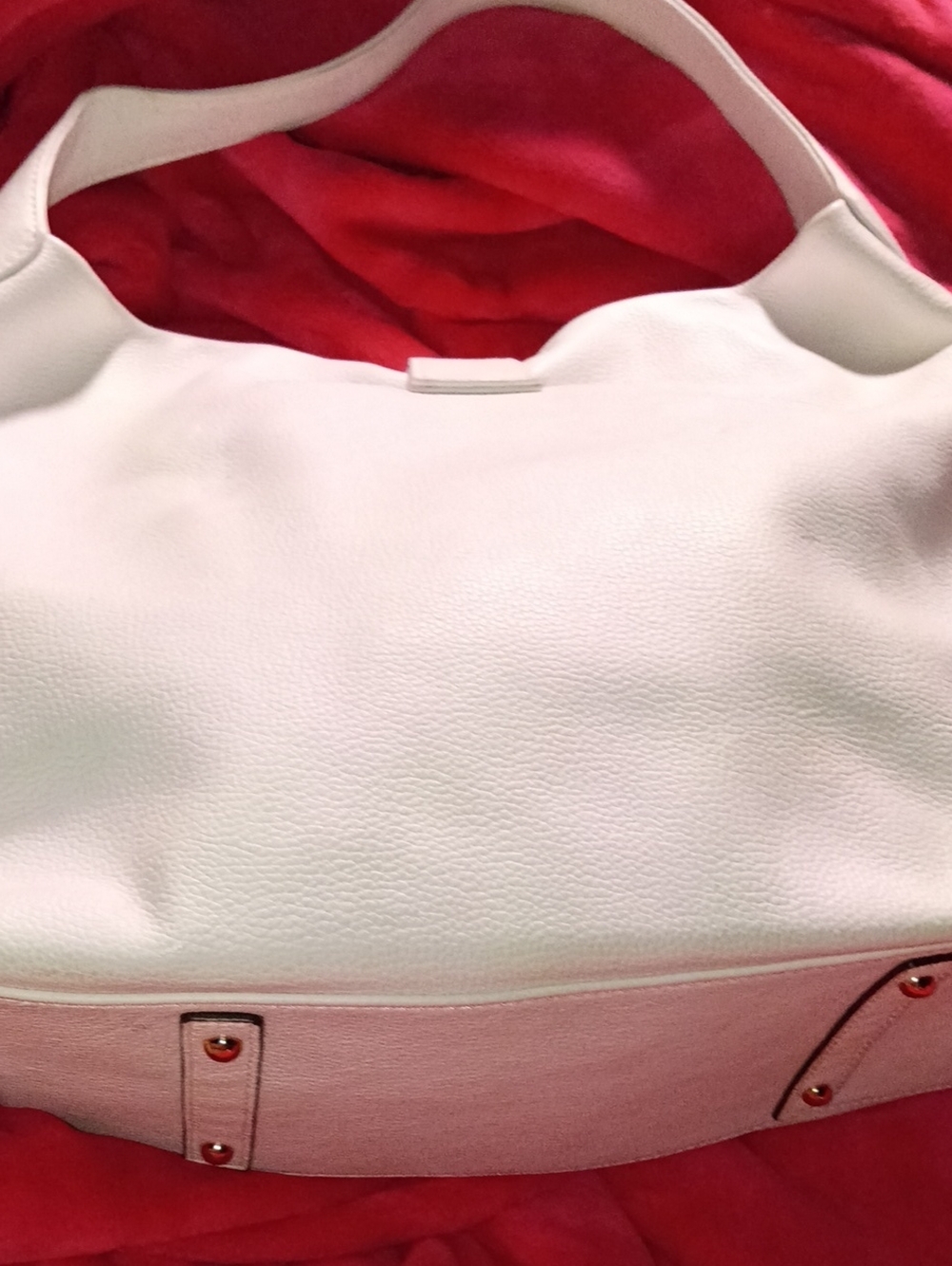 Dooney And Bourke White Leather Shoulder Hobo Bag with Gold Hardware - Picture 7 of 14